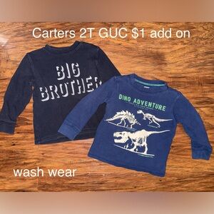 Carter's Blue Dino Adventure and Big Brother Shirts